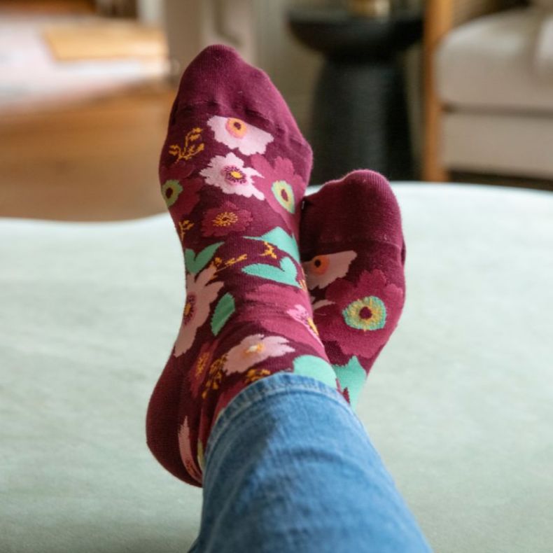 National Trust Snowshill Floral Organic Cotton Socks