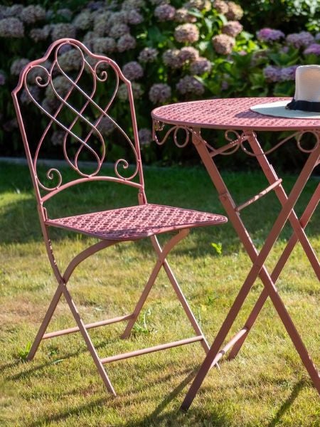 Garden furniture pink bistro set