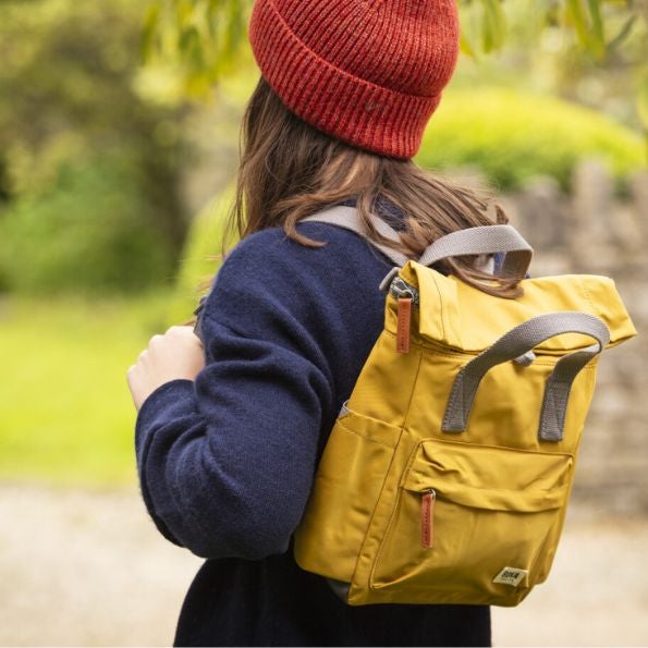 National Trust x Roka London backpack in corn yellow